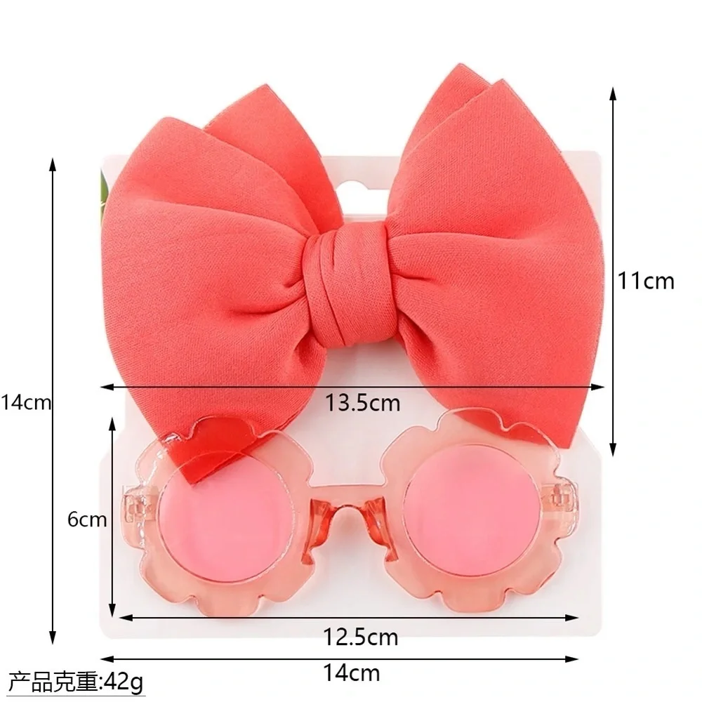 2 Piece Baby Girls‎ Bow/Hairband Sunglasses Set NEW!! Pink 💕🕶️